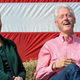 Former Secretary of State Hillary Clinton and President Bill Clinton laugh during a speech by U.S. Sen. Tom Harkin (D-Iowa) at the 37th Harkin Steak Fry Sept. 14, 2014, in Indianola, Iowa.
Steve Pope/Getty Images
